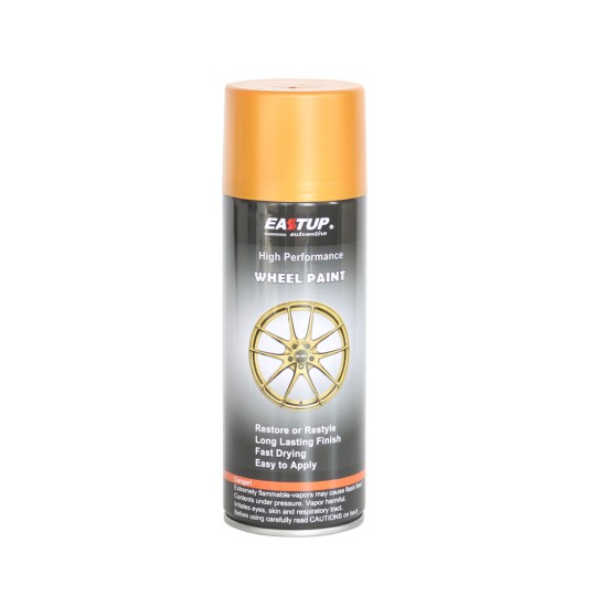 Wheel Paint Gold Color Metallic Spray Paint - Brilliant Finish, High Durability, Fade-resistant, Quick Drying Rim Coating Spray Paint.