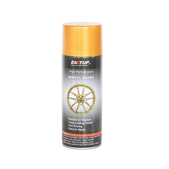 Wheel Paint Gold Color Metallic Spray Paint - Brilliant Finish, High Durability, Fade-resistant, Quick Drying Rim Coating Spray Paint.